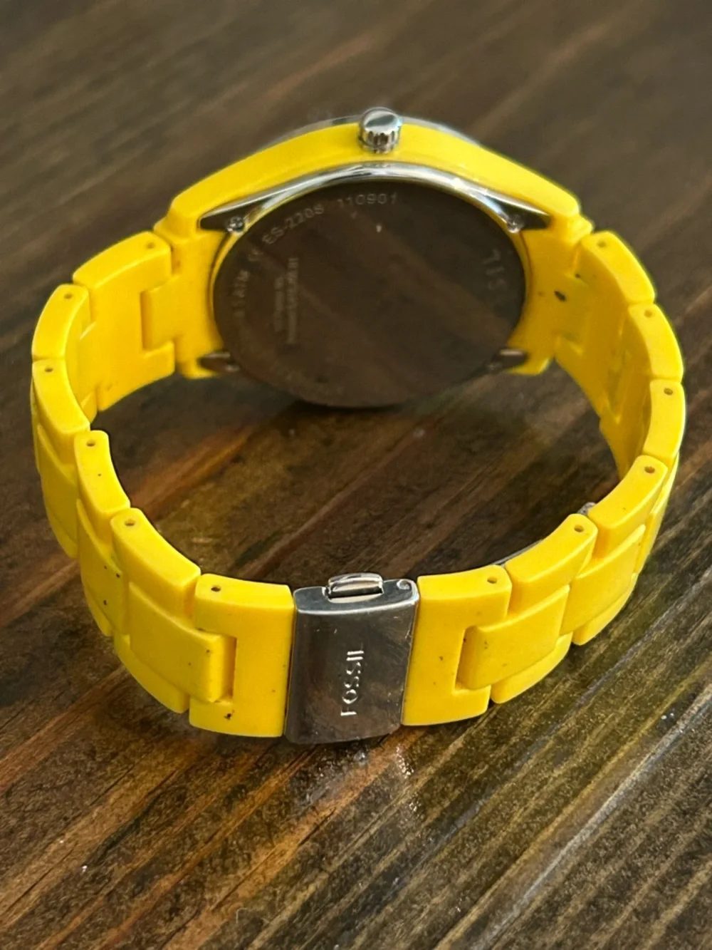 Fossil Yellow Band Watch with Crystal Bezel